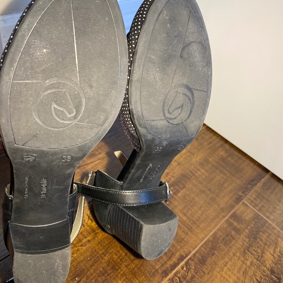 Remonte Black Polka Dot Mary Jane Heels Shoes - Picture 10 of 10